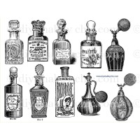 Furniture Glass Decal Image Transfer Vintage Antique Perfume Bottles Atomizer   292395596319